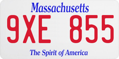 MA license plate 9XE855