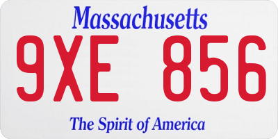 MA license plate 9XE856