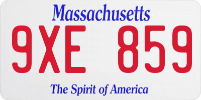 MA license plate 9XE859