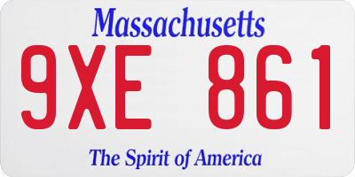 MA license plate 9XE861