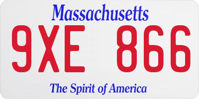 MA license plate 9XE866