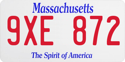 MA license plate 9XE872