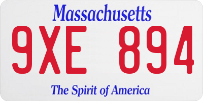 MA license plate 9XE894