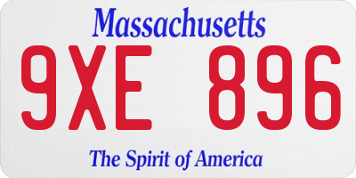MA license plate 9XE896
