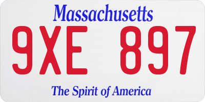 MA license plate 9XE897