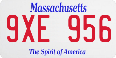 MA license plate 9XE956