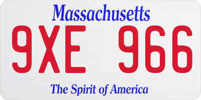 MA license plate 9XE966