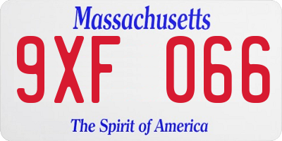 MA license plate 9XF066