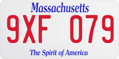 MA license plate 9XF079