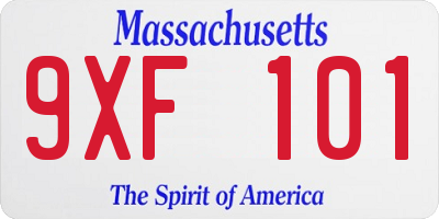 MA license plate 9XF101