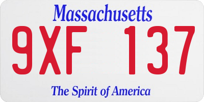MA license plate 9XF137