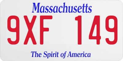 MA license plate 9XF149