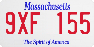 MA license plate 9XF155