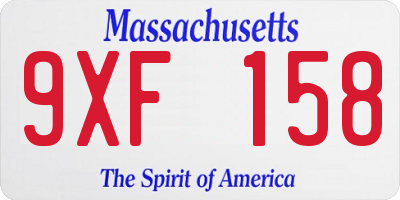 MA license plate 9XF158