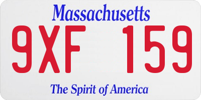 MA license plate 9XF159