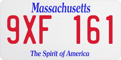 MA license plate 9XF161