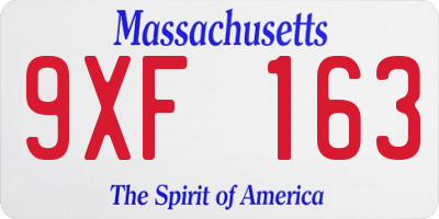 MA license plate 9XF163