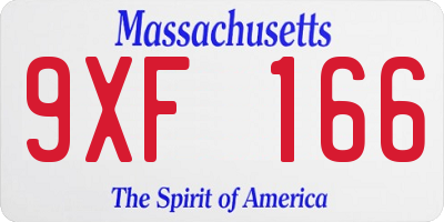 MA license plate 9XF166