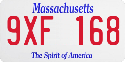 MA license plate 9XF168