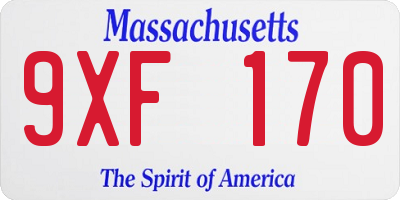 MA license plate 9XF170