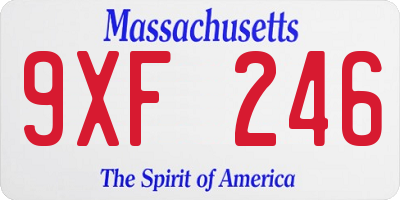 MA license plate 9XF246