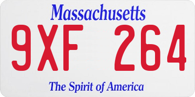 MA license plate 9XF264