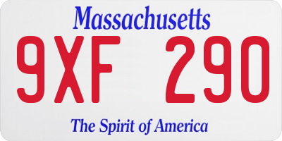 MA license plate 9XF290