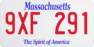 MA license plate 9XF291