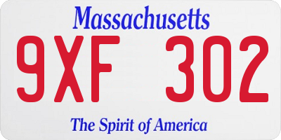 MA license plate 9XF302