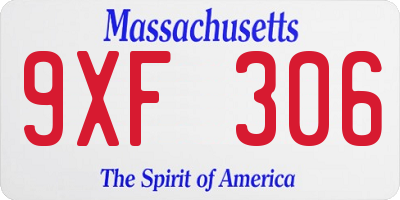 MA license plate 9XF306