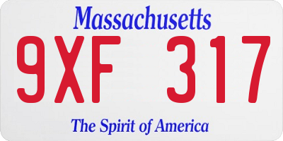 MA license plate 9XF317