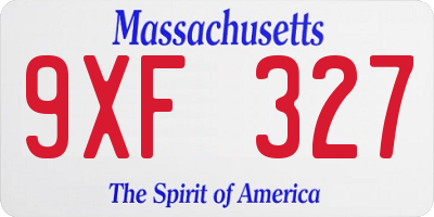 MA license plate 9XF327
