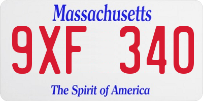 MA license plate 9XF340