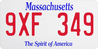 MA license plate 9XF349
