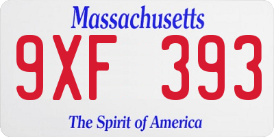 MA license plate 9XF393