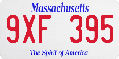 MA license plate 9XF395