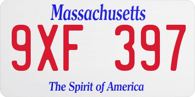 MA license plate 9XF397