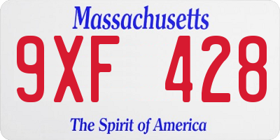 MA license plate 9XF428