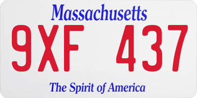 MA license plate 9XF437