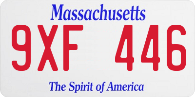 MA license plate 9XF446