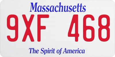 MA license plate 9XF468