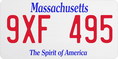 MA license plate 9XF495