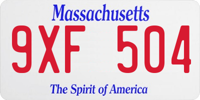 MA license plate 9XF504