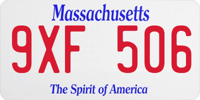 MA license plate 9XF506
