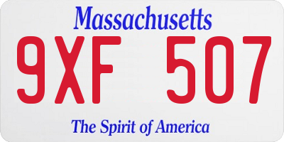 MA license plate 9XF507