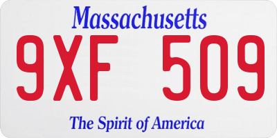 MA license plate 9XF509