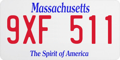 MA license plate 9XF511