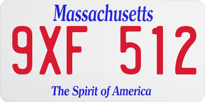 MA license plate 9XF512