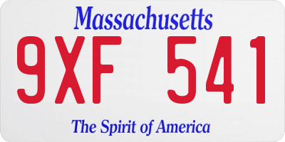 MA license plate 9XF541