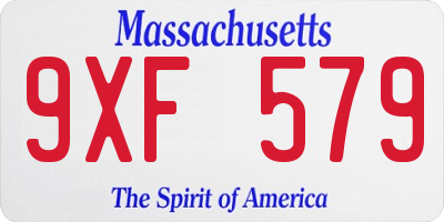 MA license plate 9XF579